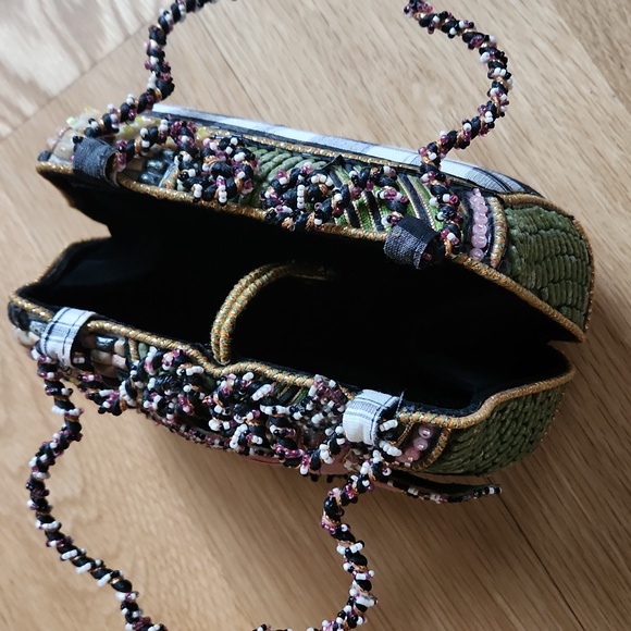 Vintage Mary Francis Velvet Floral Beaded Bag - Picture 6 of 7